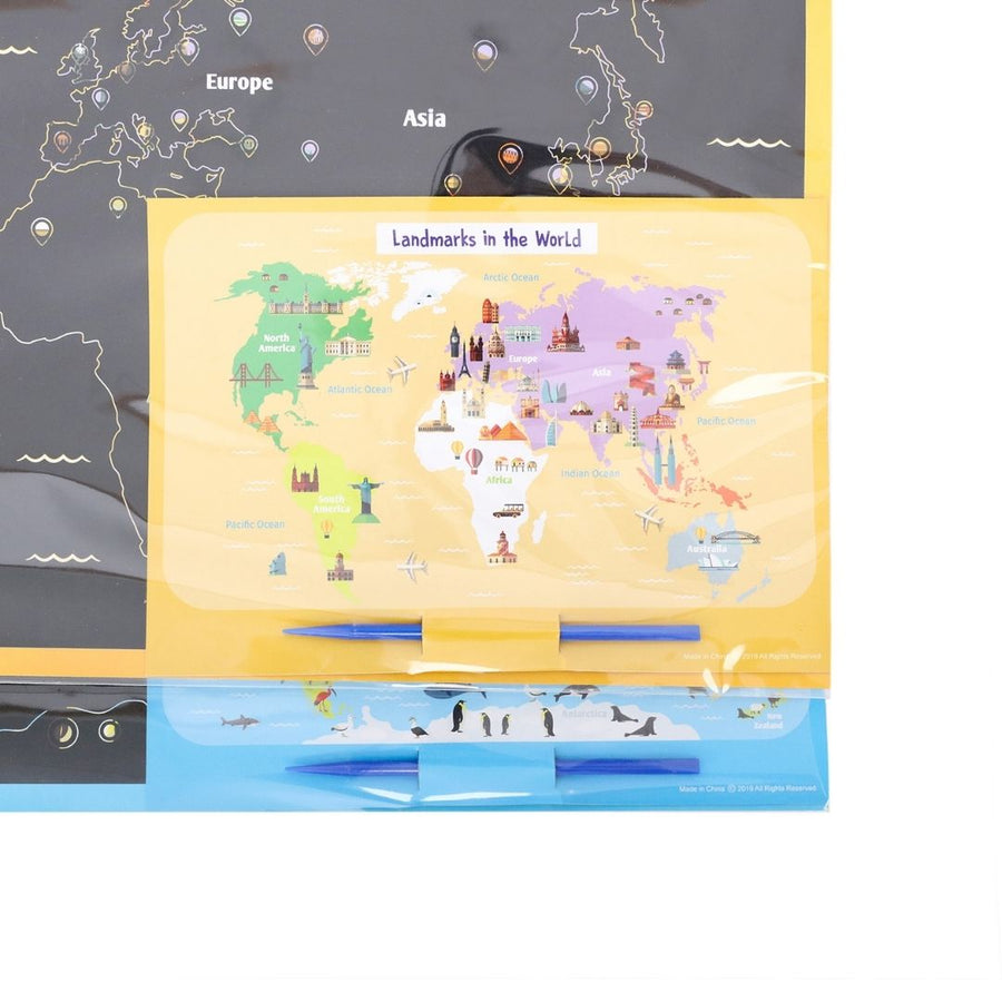 Colourful Kids DIY World Scratch Map, Gift-[ Projectgenz][Daretodreamshop]