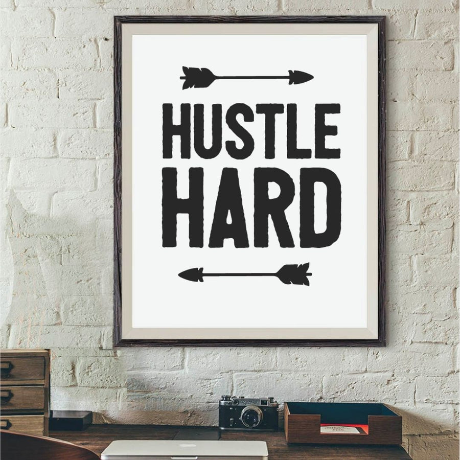 Hustle Hard wall art, Wall art-[ Projectgenz][Daretodreamshop]