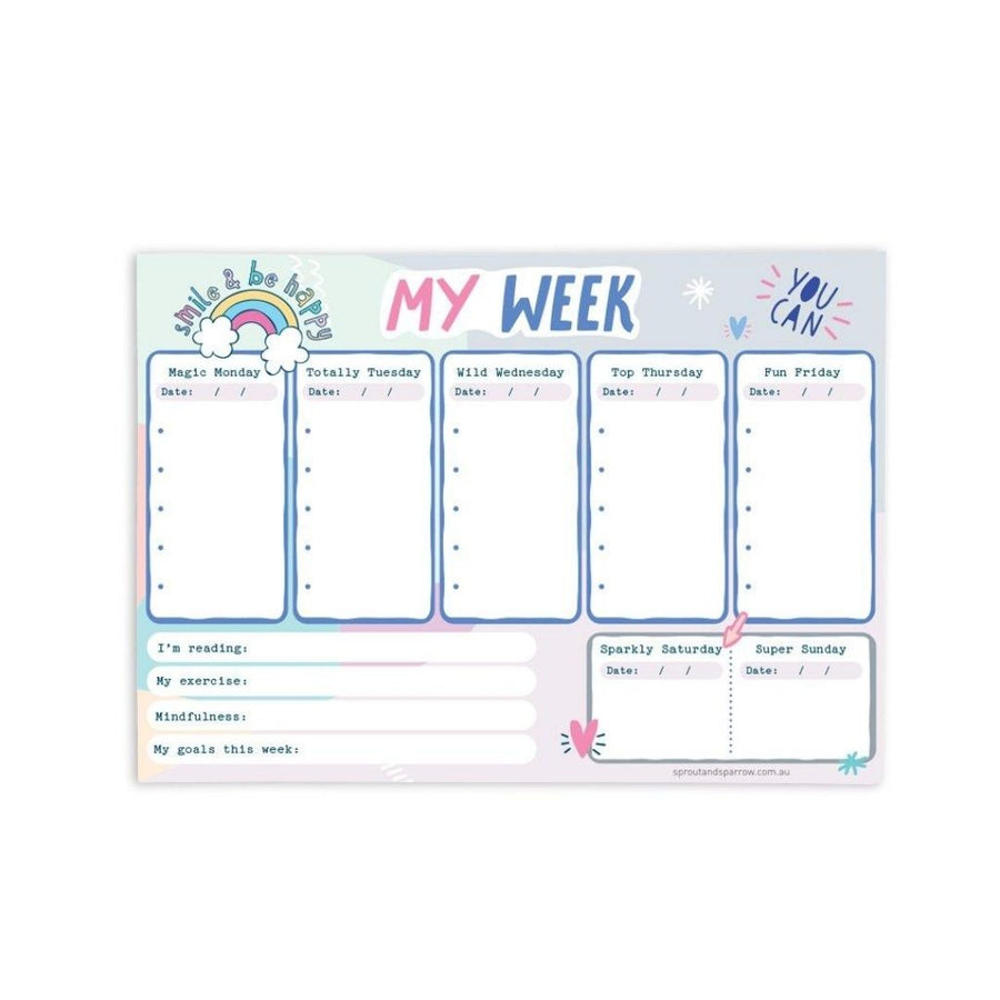 My week planner notepad- pink, Planner-[ Projectgenz][Daretodreamshop]