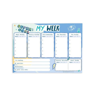 My week planner notepad- blue, Planner-[ Projectgenz][Daretodreamshop]