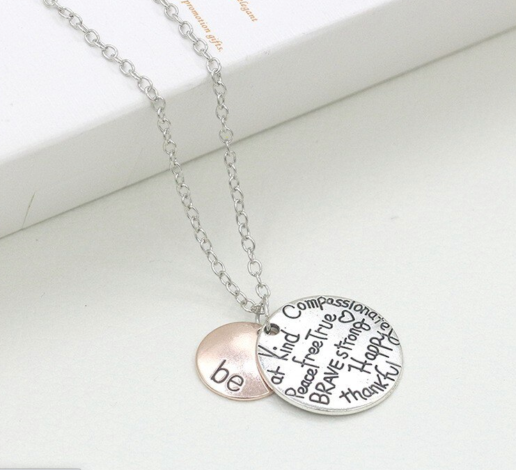 Be Happy, Be Brave silver Necklace, Jewellery-[ Projectgenz][Daretodreamshop]