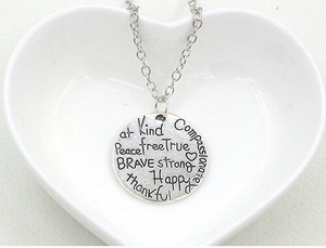 Be Happy, Be Brave silver Necklace, Jewellery-[ Projectgenz][Daretodreamshop]