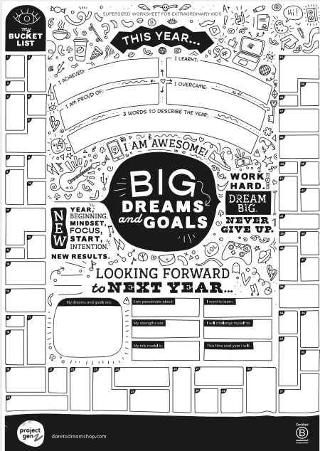 2022 Supersize Goals & Dreams interactive poster - Daretodreamshop