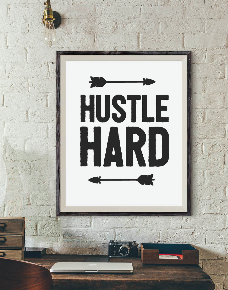 Hustle Hard wall art, Wall art-[ Projectgenz][Daretodreamshop]